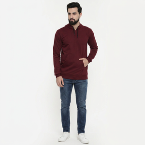 Sudadera Clásica para Hombre, Corte Regular, Estilo Vintage, Forro Polar de Algodón Grueso, Cierre de Cremallera, Secado Rápido, Transpirable, Deportiva, para Ejercicio al Aire Libre, Servicio OEM - Product Image 1