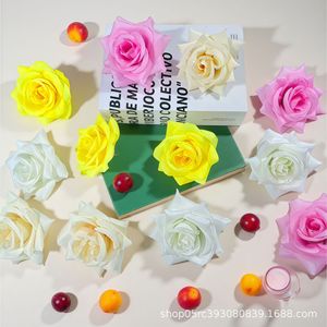 Tête de rose artificielle 11 cm, fleur rose pour bouquets et décorations DIY - Product Image 2