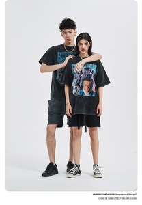 Affascinante moda maschile nuova moda <span class=keywords><strong>Hip</strong></span>-<span class=keywords><strong>Hop</strong></span> t-shirt <span class=keywords><strong>da</strong></span> uomo logo 250g di tendenza marchio stampa Vintage <span class=keywords><strong>abbigliamento</strong></span> Design bianco africano - Product Image 2