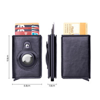 Dompet Pria Kulit PU Pintar Anti Maling RFID Blocking Tipis Pendek Minimalis dengan Kantong Koin dan Lapisan Poliester