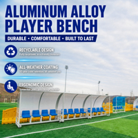 Banc de football en plastique résistant aux UV avec abri pour l'application de stade de sports en plein air