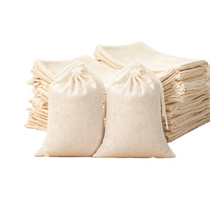 Sac en coton biologique recyclable avec cordon de serrage, impression personnalisée couleur, pour cadeaux, courses, collations, sandwichs et emballage alimentaire (vente en gros) - Product Image 1