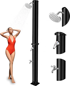 Kangrun alta calidad 100% calefacción Solar dos secciones PVC cuerpo 38L redondo negro al aire libre ducha Solar para jardín <span class=keywords><strong>piscina</strong></span> - Product Image 2