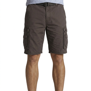Pantalones Cortos de Mezclilla Cargo Gris Oscuro para Hombre, Cintura Alta, Bolsillos, Estilo Urbano Informal de Verano, Tejido Transpirable, Lavado Ácido, Ligeros - Product Image 1