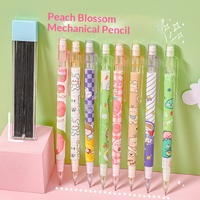 Crayon mécanique créatif en forme de pêche, mignon et de grande valeur, pour élèves du primaire, sans aiguillage nécessaire, corps en plastique, vente en gros