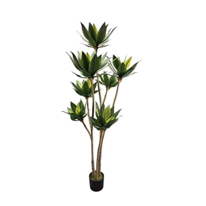 Pohon buatan lili air hijau imitasi tanaman sukulen Agave hijau dalam pot untuk dekorasi rumah luar ruangan - Product Image 1