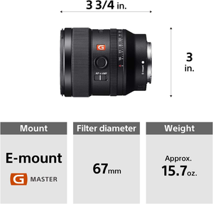 Objectif grand angle à focale fixe Sony E-mount FE 24 mm F1.4 GM plein format (SEL24F14GM), noir - Product Image 6