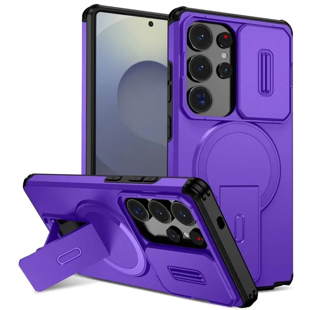 Armor Shockproof Magnetic Case For Samsung Galaxy A56 A36 A26 A17 A16 A15 A25 A55 5G Lens protection stand  Cover