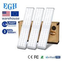 Luz de Cocina Moderna con Sensor LED de 66 LED, Súper Brillante, Recargable, 3 Modos de Alimentación USB, Control Segmentado, Pantalla Blanca, Ecológica