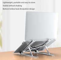 Support de bureau pour ordinateur portable en alliage d'aluminium réglable et pliable étanche et flexible pour une utilisation sur le lit ou la surface