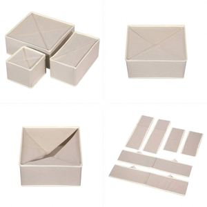 Bộ 3 Có Thể Gập Lại Vải Quần Áo Và Đồ Lót Ngăn Kéo Ngăn Hộp Lưu Trữ Cho Tủ Quần Áo Tổ Chức Dưới Giường Lưu Trữ Cho Đồ Chơi - Product Image 4