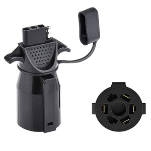 Trailer Connector 7 To 4 Pin Converter <b>Adapter</b> Black ABS <b>Plug</b> In For RV Trailer Socket - Product Image 3