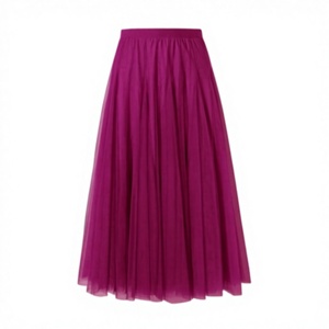 <span class=keywords><strong>Jupe</strong></span> longue en maille rouge et violette Sweet Empire, taille empire, perlée, infroissable, amincissante, coupe trapèze, grande ampleur, couvrant les hanches - Product Image 1