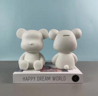 Vente en gros DIY Fluide Ours Teddy Ours violent Ours sombre Peinture Creative Home Decorations Handmade Doll Figurine Toys