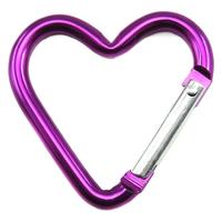Mini fermoir en forme de cœur en alliage d'aluminium coloré, petit crochet d'extérieur avec boucle à ressort multifonctionnelle pour la randonnée, fermoir et crochet
