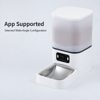 Distributeur automatique de nourriture pour animaux de compagnie intelligent JH-06 avec caméra grand angle Wi-Fi double bande, options de bols en acier inoxydable et en plastique