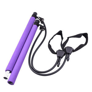 Barra per Esercizi Fitness Yoga Pilates <span class=keywords><strong>a</strong></span> 2 Sezioni con Fascia Elastica di Resistenza Regolabile - Product Image 2