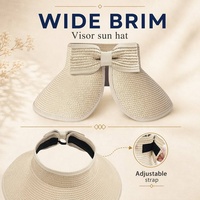 Chapeau de soleil unisexe pliable à large bord avec trou pour queue de cheval, protection UV, nœud décoratif, pliable, pour la pêche, la plage et les voyages