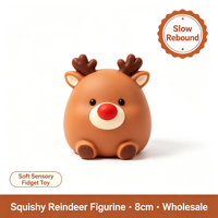 Figurine de renne anti-stress souple en EVA, jouet sensoriel de Noël mignon et collectionnable, cadeau à presser pour les 14 ans et plus, vente en gros
