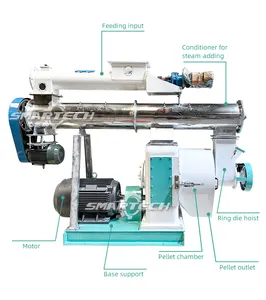 Usine 2000 ~ 5000 kg/h petite ligne de production pour le moulin de granule d'alimentation animale pour l'usine de traitement d'alimentation de poulet/bétail/lapin/porc