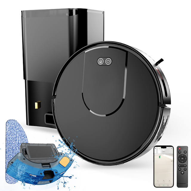 Self-Emptying Base 3000Pa Robot Vacuum Cleaner with Mapping 60-Day Hands-free Cleaning App Control for Pet Hair & Carpet Floors