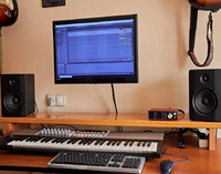 Kit d'équipement de studio d'enregistrement musical professionnel Green Audio, moniteurs de studio, microphone d'enregistrement, casque