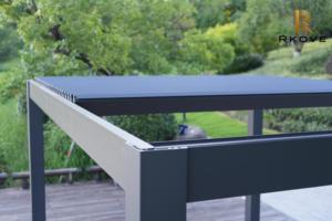 Pérgola Motorizada de Aluminio RKOVE de 3*4M con Techo de Láminas Ajustables y Retráctiles, Impermeable, Bioclimática, para Jardín, Patio, Villa - Product Image 6