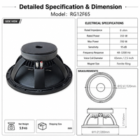 Haut-parleurs passifs métalliques pleine gamme LS RG12F65 12 pouces, double 12 pouces, 450W, 8 Ohm, 48-3200Hz, aimant en ferrite, sensibilité 95dB, les plus vendus