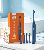 Sikat Gigi Elektrik Anak Eisler K5 Motif Kartun Hewan Sonic, Bulu Sikat Lembut IPX7 dengan 3 Mode OEM ODM
