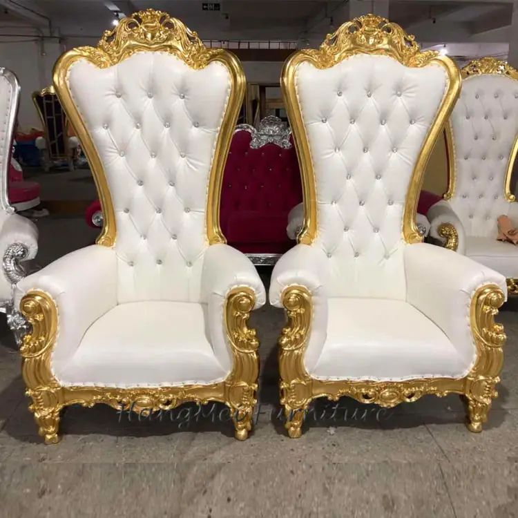 Sillas de trono de boda real de lujo directo de fábrica de China, a la venta