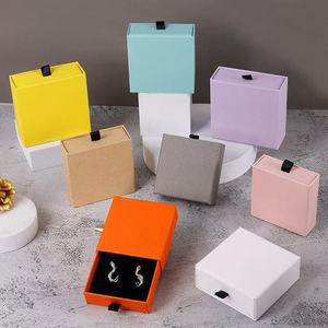 Drawer Style Jewelry <b>Storage</b> <b>Box</b> 5.5x5.5x4.2cm Paperboard Moisture Proof For Necklace Earring Ring Bracelet Organization - Product Image 3