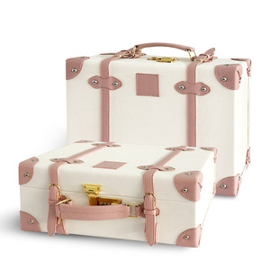 Logo personalizzato di fabbrica Vintage e grazioso bagaglio a mano per la notte custodia Non con ruote Mini baule in pelle per bambini - Product Image 1