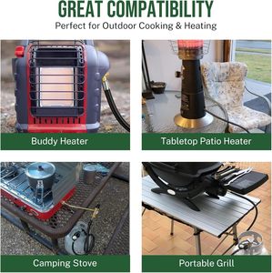 Adaptador de manguera de propano de baja presión Aloxity de 6 pies, convertidor de 1-20lb para calentador Buddy/parrilla Weber Q/estufa <span class=keywords><strong>Coleman</strong></span>/plancha Blackstone - Product Image 3