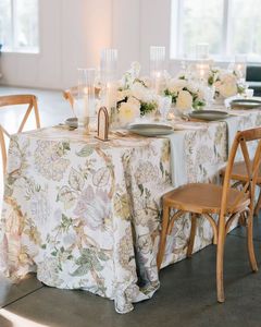 <span class=keywords><strong>Nappe</strong></span> d'été en tissu <span class=keywords><strong>polyester</strong></span> à motif floral fantaisie pour événements, hôtels, taille personnalisée, pour la décoration de mariage - Product Image 2