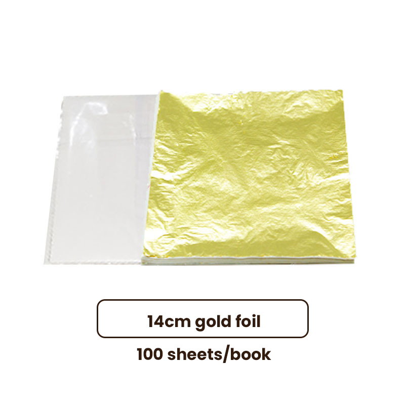 Foglia oro 14 cm, 100 fogli/libro
