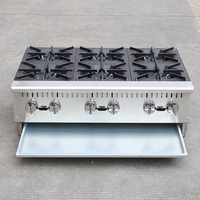Cuisinière à gaz commerciale 36 pouces, encastrable ou sur pied, gaz naturel/GPL, acier inoxydable, 6 brûleurs, argent, haute réduction du bruit