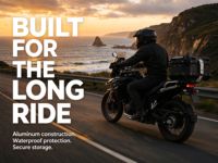 Top Case Universel en Alliage d'Aluminium pour Moto, Coffre Arrière Étanche avec Serrure de Sécurité, Fixation Rapide