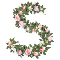 Arche de bienvenue en tissu et fleurs artificielles en soie avec feuilles de rose pour décoration de mariage extérieur et centres de table de mariage