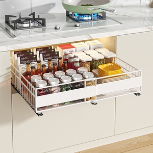 Étagère métallique extensible légère pour cuisine et salle de bain, panier coulissant pour armoire de rangement domestique, organisateur de pantalon pour <span class=keywords><strong>sous</strong></span> l'évier - Product Image 1