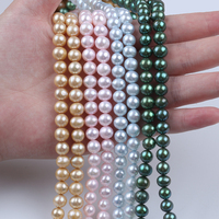 Vente en gros de perles de pommes de terre 8-9mm perles en vrac bleu, rose, vert, champagne couleur or brins de perles d'eau douce