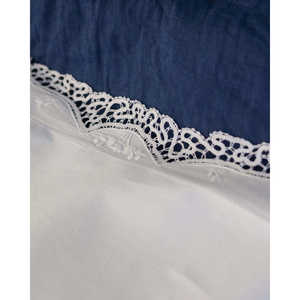 Pietrochianese <b>White</b> Linen Bobbin Lace <b>Double</b> Bed <b>Sheets</b> Set 3pcs King Size Plain Stitched Flat <b>Fitted</b> Cotton PVC Filling - Product Image 2