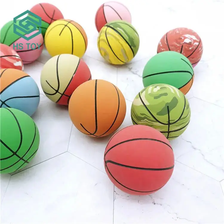 Hs Kids Sport Basketbal Bouncy Skip Stevige Kleine Kleurrijke Rubber Stuiterende Voetballen Met Veel Stijl