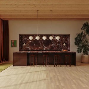 Luminaire suspendu minimaliste moderne, style esthétique contemporain, cadre en métal en forme de U, globe en verre <span class=keywords><strong>opale</strong></span>, lustre linéaire unique Lenox - Product Image 2