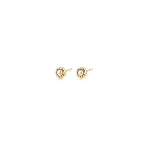 Pendientes de perlas Amy Amy, chapados en oro, perlas de imitación redondas, blancas, clásicas, para uso diario, joyería para mujer PE0551 - Product Image 3