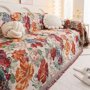 Housse de canapé universelle monobloc tout compris en <span class=keywords><strong>tissu</strong></span> chenille style bohème transfrontalier, motif plantes et fleurs pour - Product Image 6
