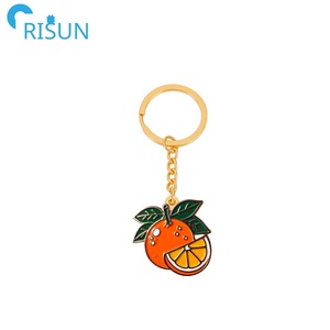 Porte-clés personnalisé en métal émail mignon dessin animé agrumes porte-clés pendentif Llavero <span class=keywords><strong>mandarine</strong></span> porte-clés personnalisé clémentine <span class=keywords><strong>orange</strong></span> - Product Image 3