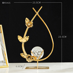 Creative Iron Flower Gold-Plated Art <b>Ornaments</b> Luxury Entrance TV Cabinet Decorations Office and Home Decor - Product Image 6