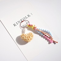 Pendentif de sac à main créatif et élégant en forme de cœur pastel GF Lovely Heart, breloque de sac à main tendance, porte-clés pour la décoration quotidienne des sacs