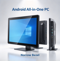 PC Panel All-in-One 21,5 Inci Android RK3566/RK3568/RK3576/RK3588 Layar Sentuh LCD Tahan Air IP66 Bezel Tipis Embedded/Vesa