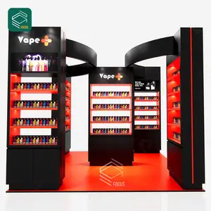 Custom Counter Top Kiosk Display Shelf Glass Smoke Shop Showcase Design Dispensary Display Furniture